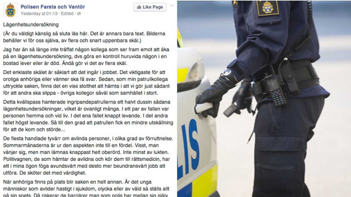 Här är polisens facebookinlägg.